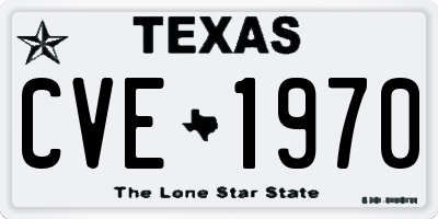 TX license plate CVE1970