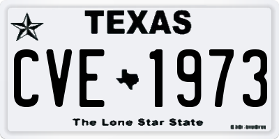TX license plate CVE1973