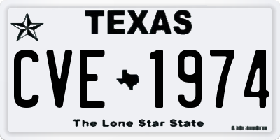 TX license plate CVE1974