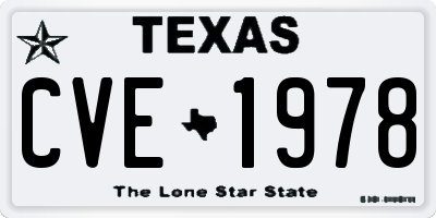 TX license plate CVE1978