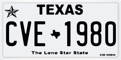 TX license plate CVE1980