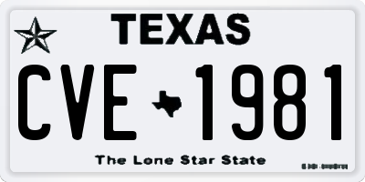TX license plate CVE1981