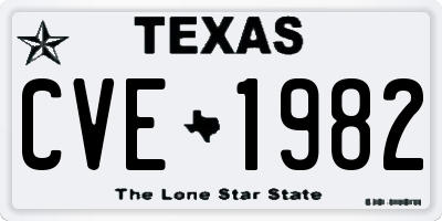 TX license plate CVE1982