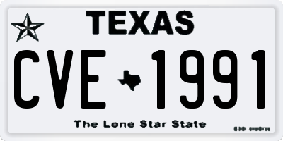 TX license plate CVE1991