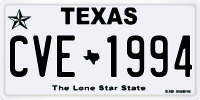 TX license plate CVE1994