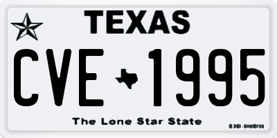 TX license plate CVE1995