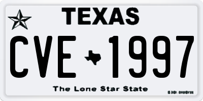 TX license plate CVE1997