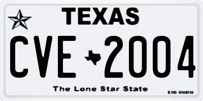 TX license plate CVE2004