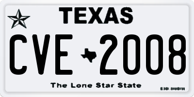 TX license plate CVE2008