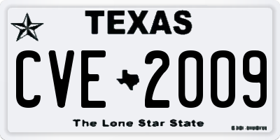TX license plate CVE2009
