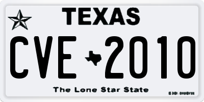 TX license plate CVE2010