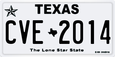 TX license plate CVE2014