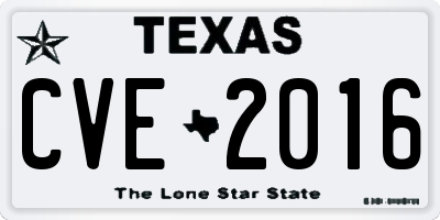 TX license plate CVE2016