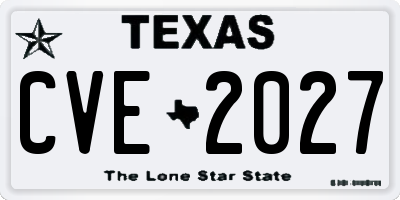 TX license plate CVE2027