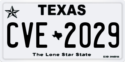 TX license plate CVE2029