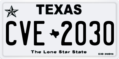 TX license plate CVE2030