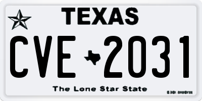 TX license plate CVE2031