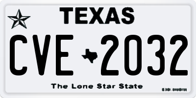 TX license plate CVE2032