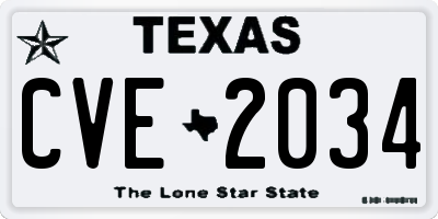 TX license plate CVE2034