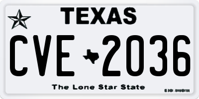 TX license plate CVE2036