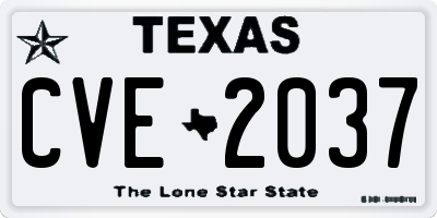 TX license plate CVE2037