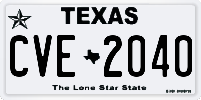 TX license plate CVE2040