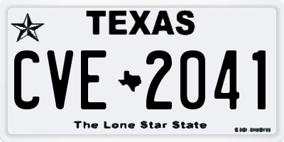 TX license plate CVE2041
