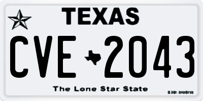 TX license plate CVE2043
