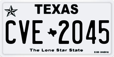 TX license plate CVE2045