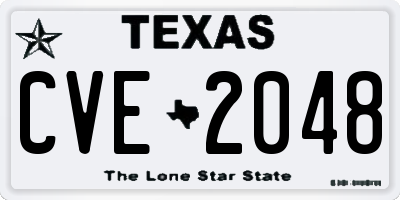 TX license plate CVE2048