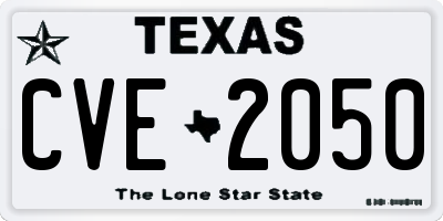 TX license plate CVE2050