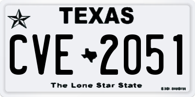 TX license plate CVE2051