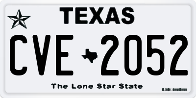 TX license plate CVE2052