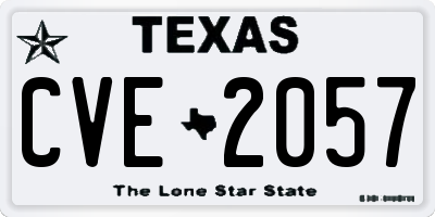 TX license plate CVE2057