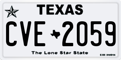 TX license plate CVE2059