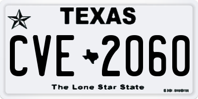 TX license plate CVE2060