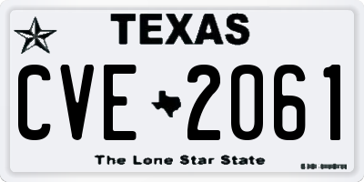 TX license plate CVE2061
