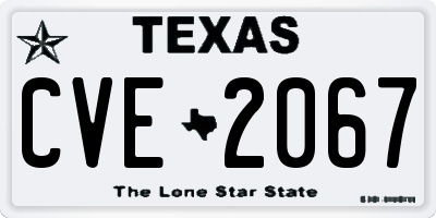 TX license plate CVE2067