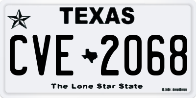 TX license plate CVE2068