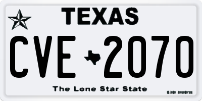 TX license plate CVE2070