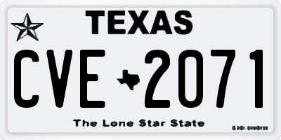 TX license plate CVE2071
