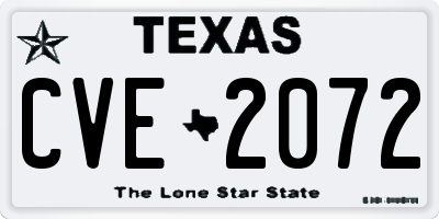 TX license plate CVE2072