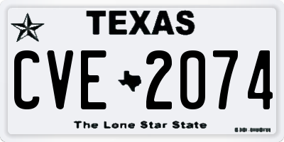 TX license plate CVE2074