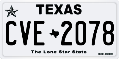 TX license plate CVE2078