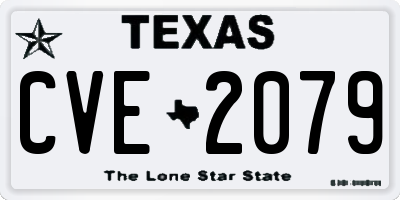TX license plate CVE2079