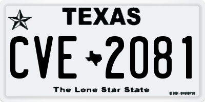 TX license plate CVE2081