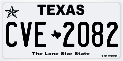TX license plate CVE2082