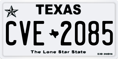 TX license plate CVE2085