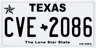 TX license plate CVE2086