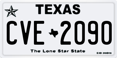 TX license plate CVE2090